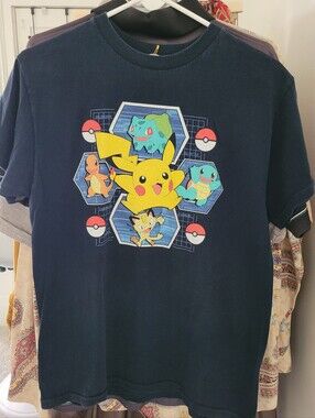 Unisex Pokemon Navy Blue Pikachu & Friends Graphic Tee